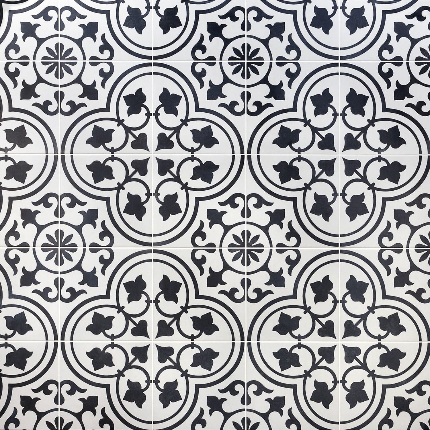 Cascais White Ornate 9x9 Matte Porcelain Tile