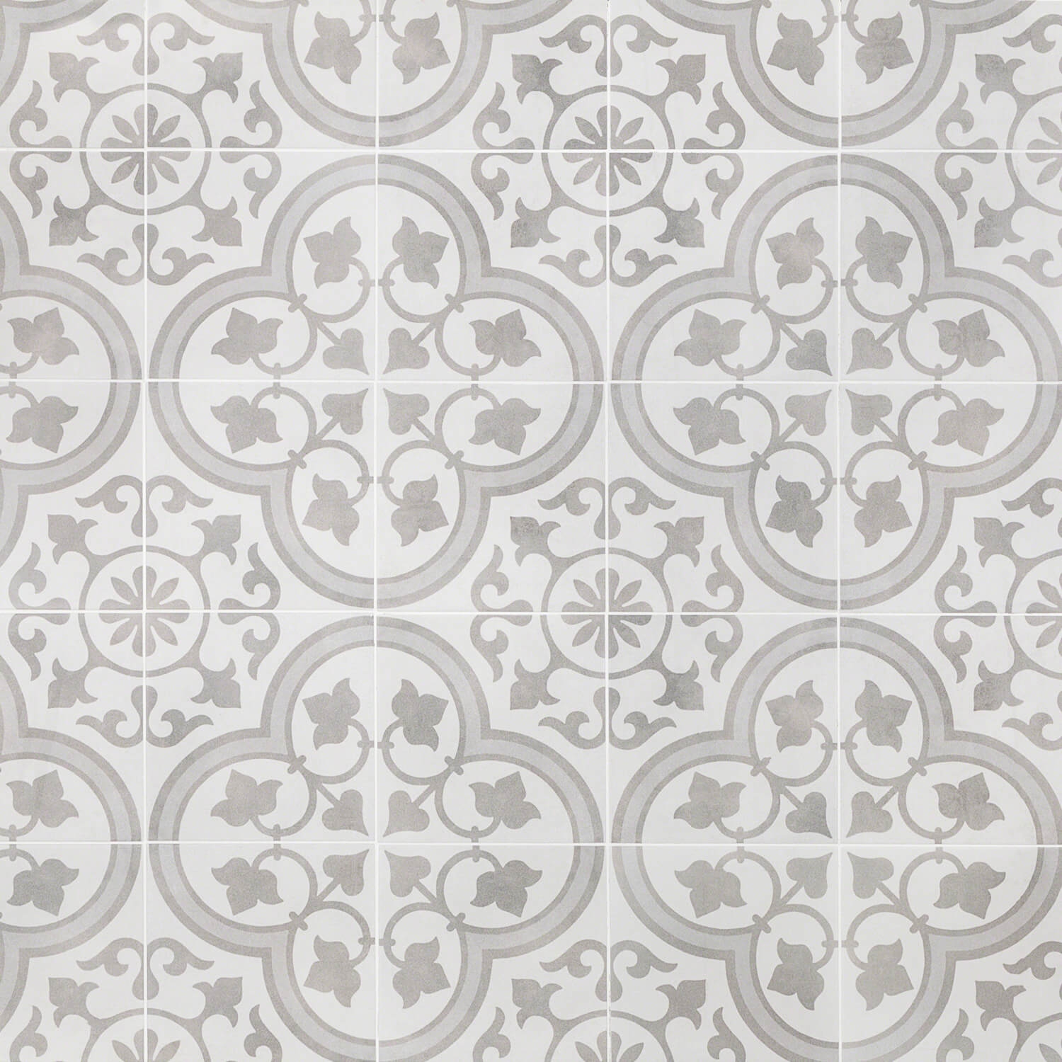 Cascais Silver Ornate 9x9 Matte Porcelain Tile