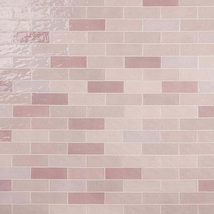 Portmore Pink 3x8 Glossy Ceramic Subway Tile