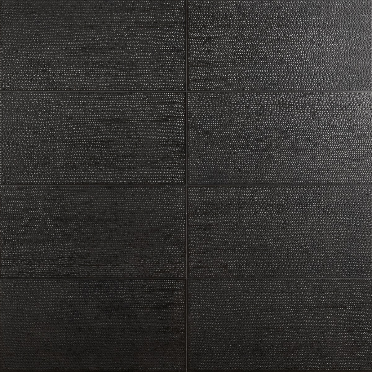 Rethink Decoro Leather Black 12x24 Textured Matte Porcelain Tile