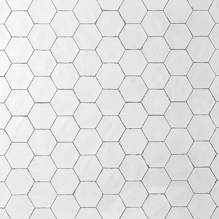 Sasha Hex Solaro White 6" Matte Porcelain Hexagon Tile