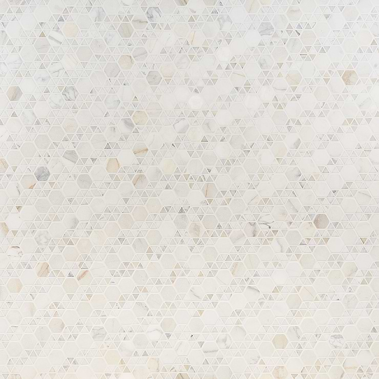 Aspekt Hex Matte Calacatta Mosaic