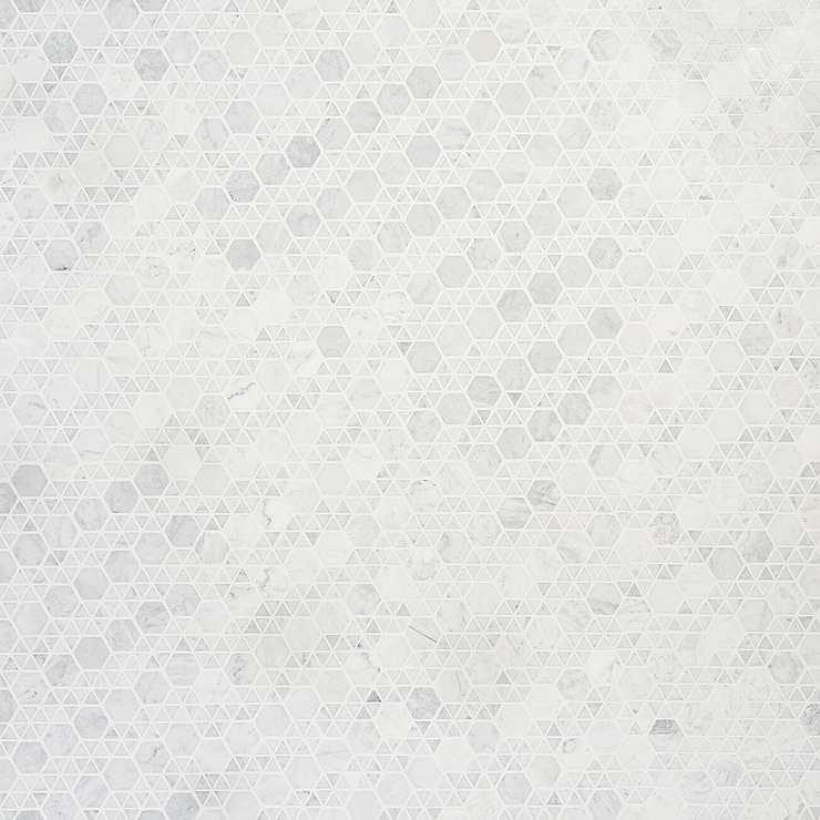 Aspekt Hex Matte White Carrara Mosaic