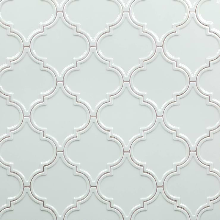 Byzantine Arabesque Alice Blue 6x7 Ceramic Wall Polished Tile