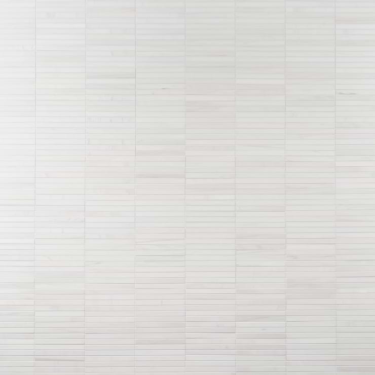 Bianco Dolomite White 1x6 Stacked Premium Honed Marble Mosaic Tile