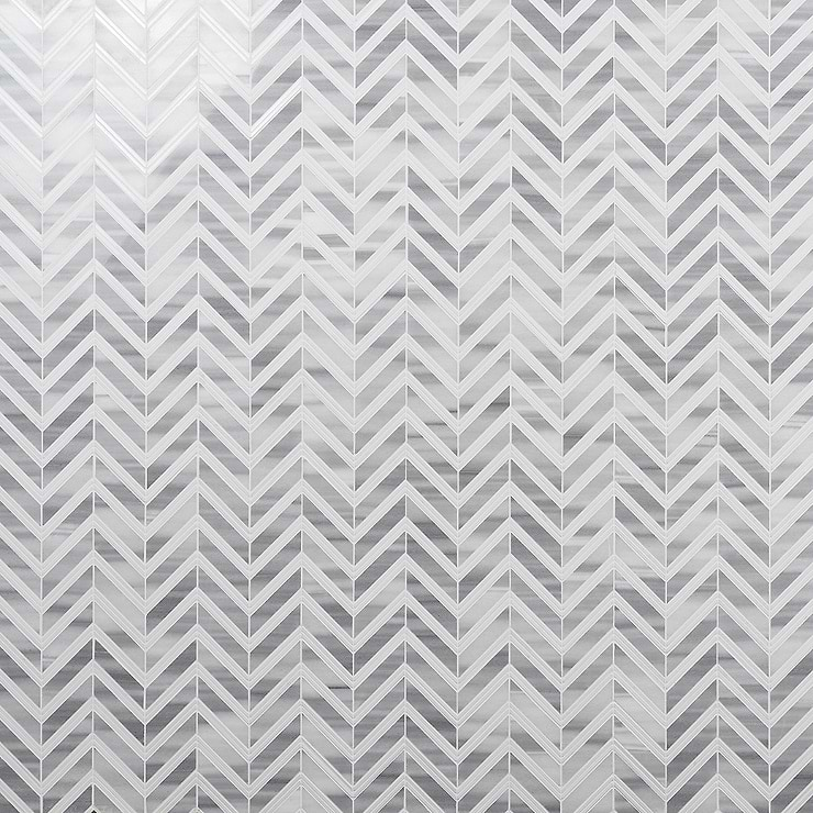 Monarch Cipollino With Thassos Strips 1x4 Herringbone Polished Marble Tile