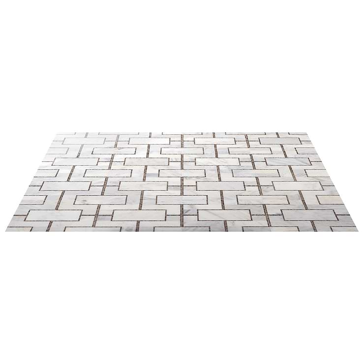 Cul De Sac Athens Gray & Asian Statuary Marble Mosaic Tile