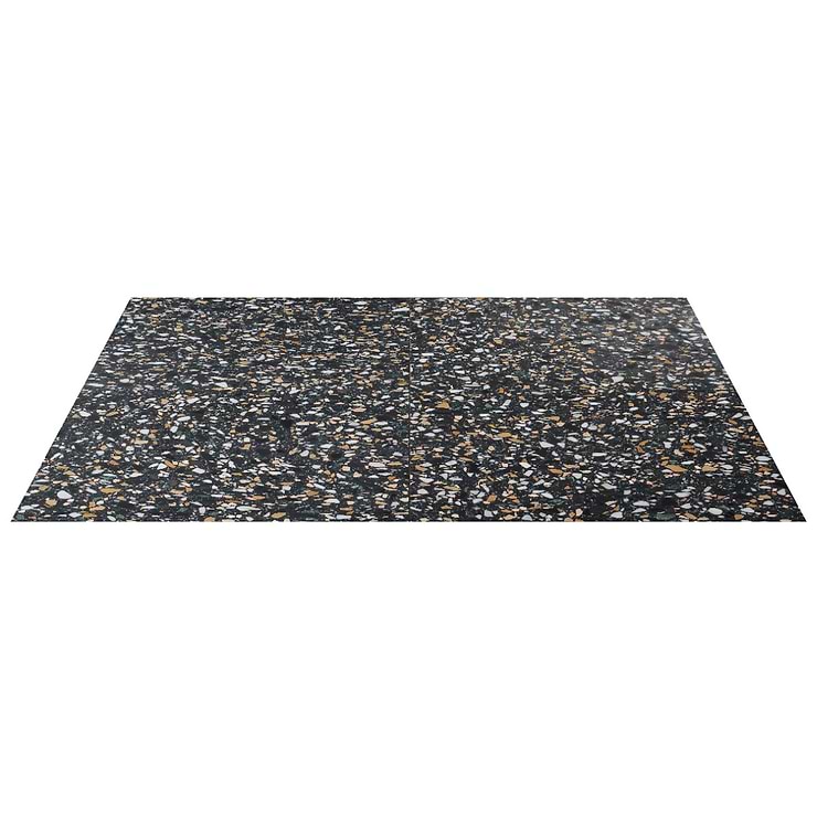Terrazzo Italy Cava Notte Black 24x24 Honed Marble Tile