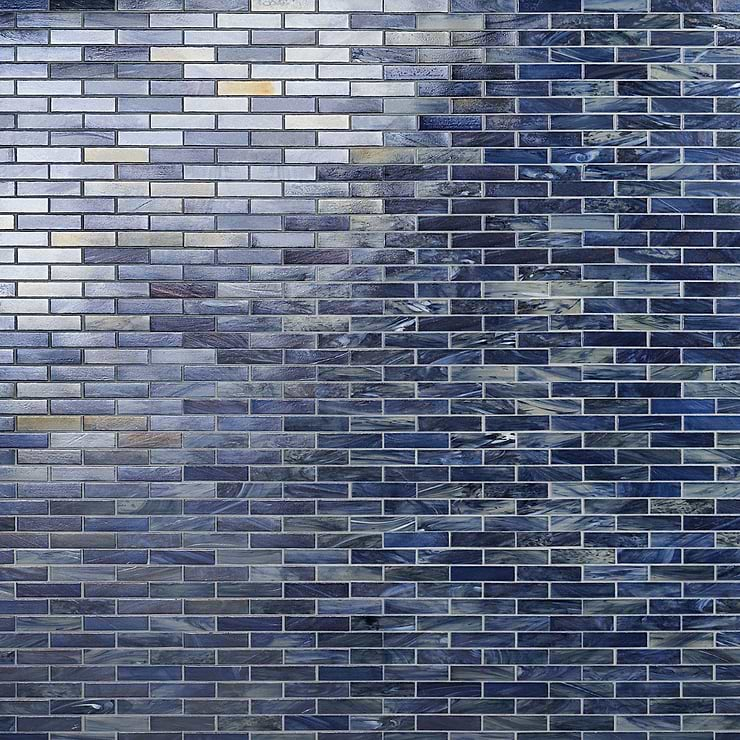 Artwater Iridescent Sky Blue 1x4 Polished Glass Mosaic Tile