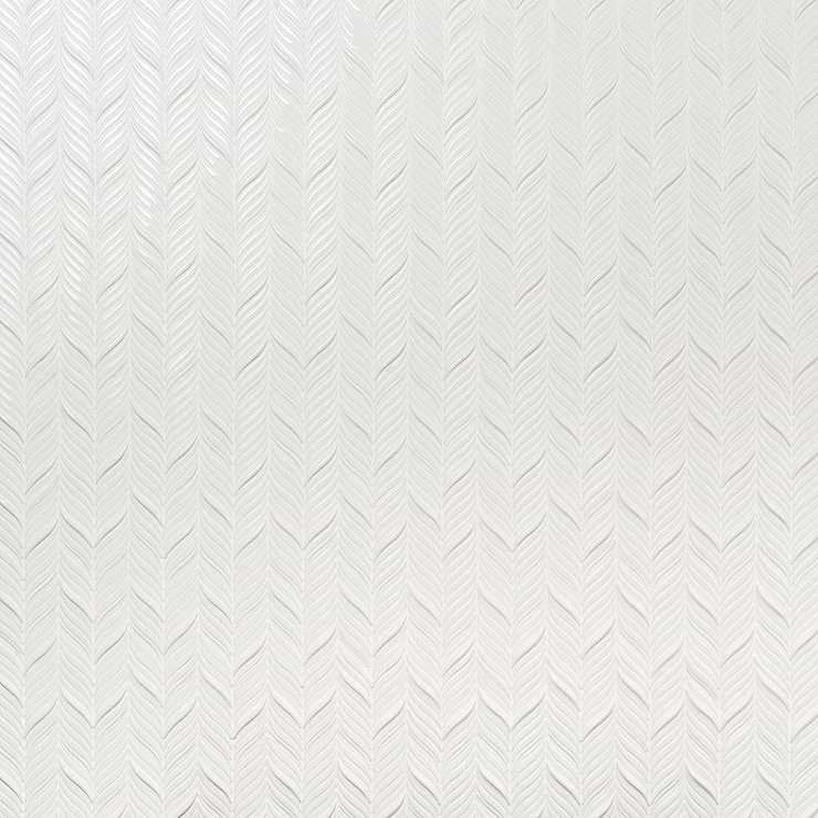 Nabi Alula Glacier White Chevron Crackled Glossy Glass Mosaic Tile