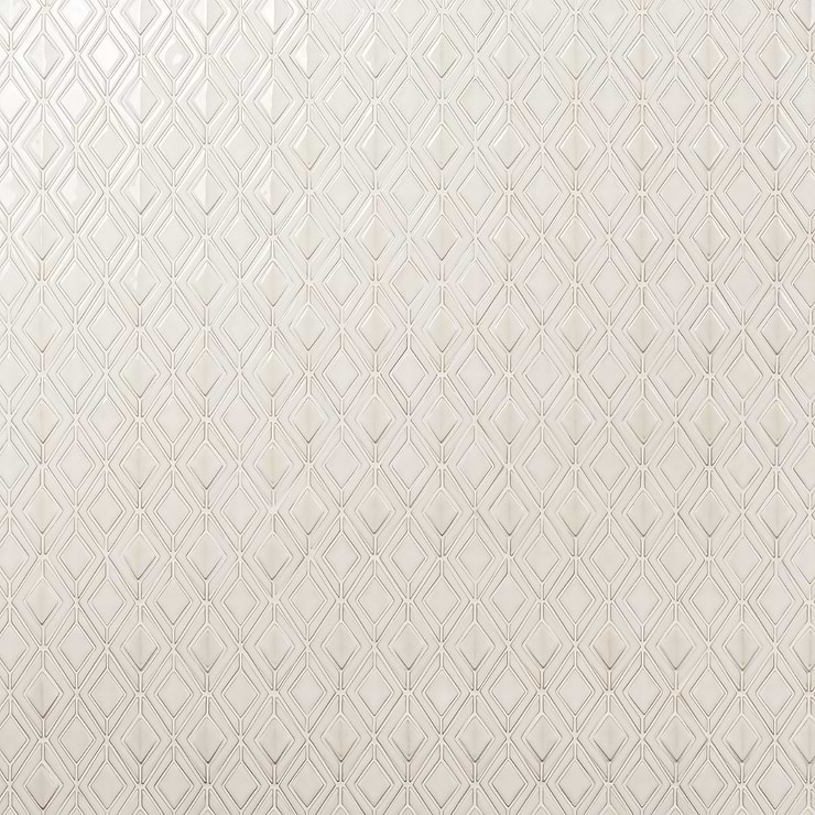 Nabi Jewel Natural White 3D Glossy Glass Mosaic Tile