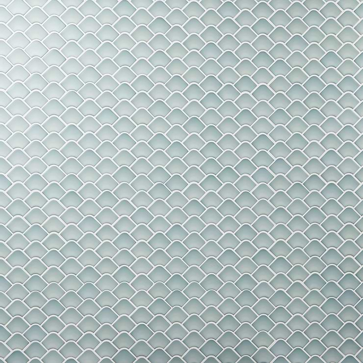 Suki Blue 2x3 Fishscale Matte Glass Mosaic Tile