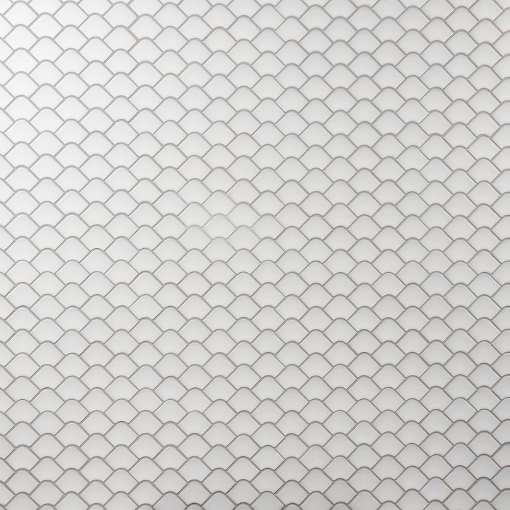 Suki Gray 2x3 Fishscale Matte Glass Mosaic Tile