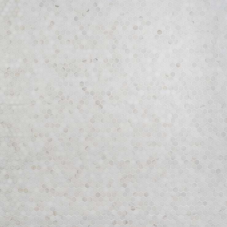 White Jade 1" Hexagon Polished Marble Tile