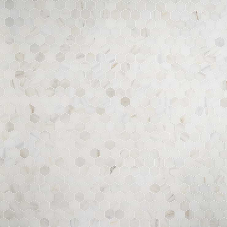 White Jade 2" Hexagon Polished Marble Mosaic