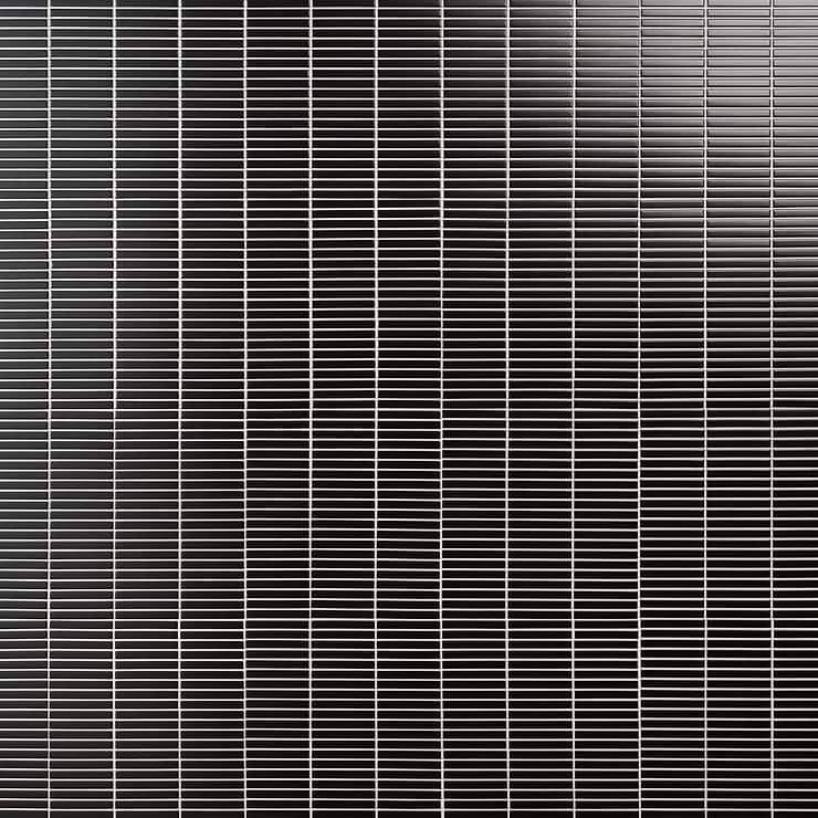 Kai Black 1x4" Tri-Stacked Matte Porcelain Mosaic Tile