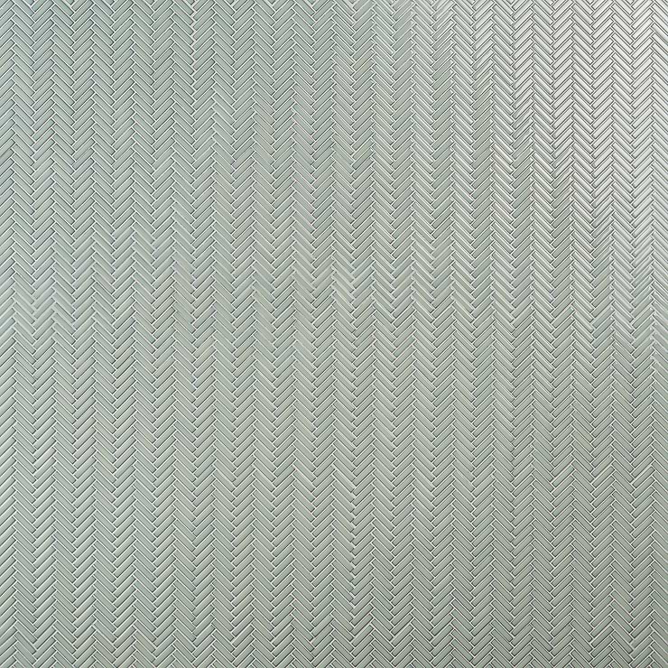 Kai Mint Green 1x2" Herringbone Glossy Porcelain Mosaic Tile