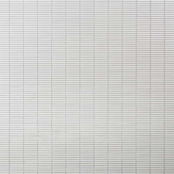 Kai Snow White 1x4" Tri-Stacked Glossy Porcelain Mosaic Tile