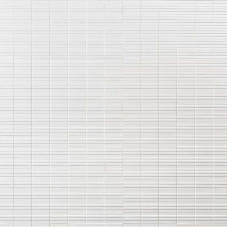 Kai White 1x4" Tri-Stacked Matte Porcelain Mosaic Tile