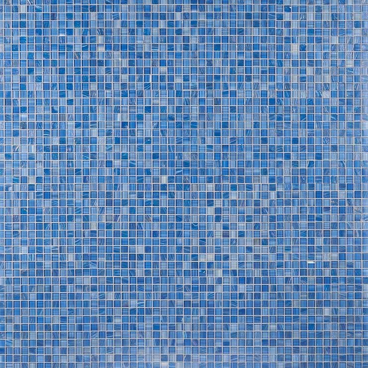 Marley Lake Blue 1x1 Polished Glass Mosaic