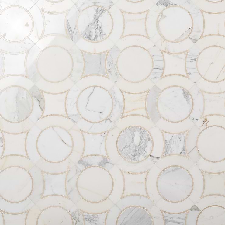 Highland Alpenglow Deux Marble Polished Mosaic Tile
