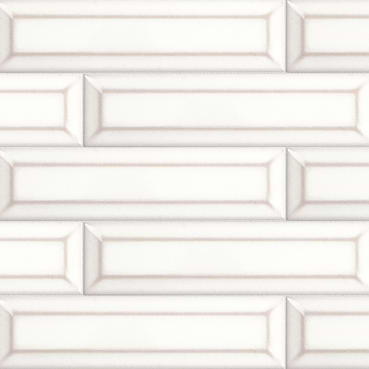 Arctica White 2x8 Beveled Glossy Ceramic Tile