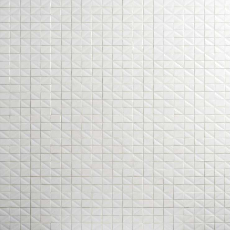 Ohana Prelude Satin 1x2" White Polished Glass Mosaic Tile