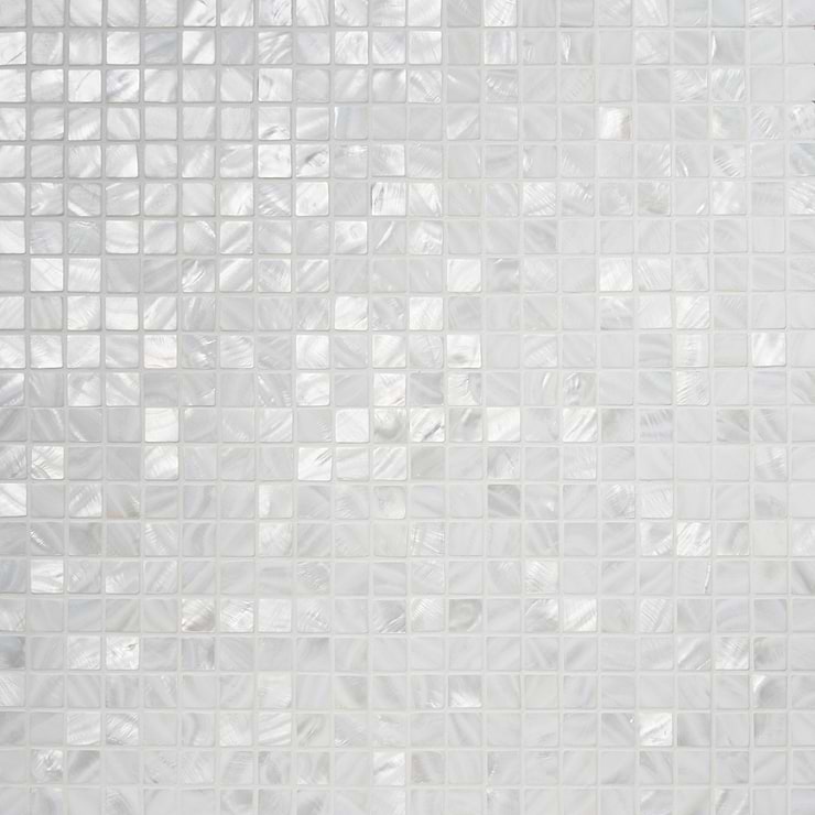 Mother of Pearl Oyster White 1x1 Polished Mosaic Tile