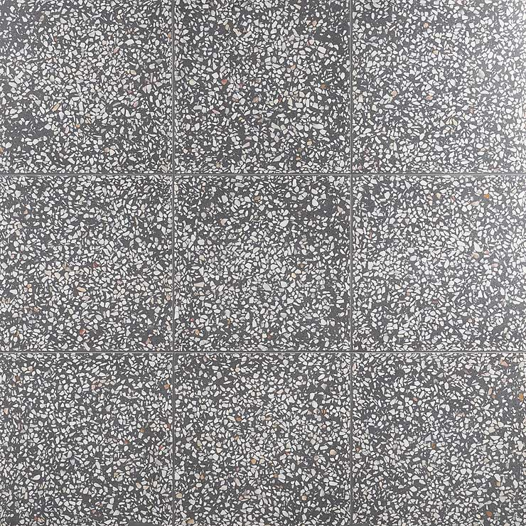 True Terrazzo Porfido Gray 16x16 Polished Terrazzo Tile