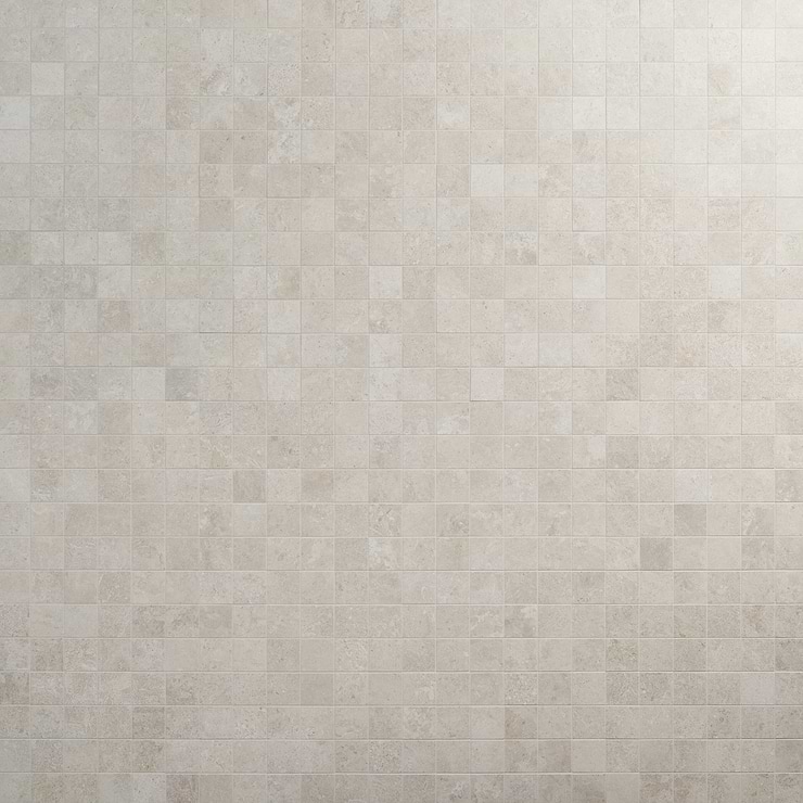 Saint Remy Avorio White 2x2 Limestone Look Matte Mosaic Tile