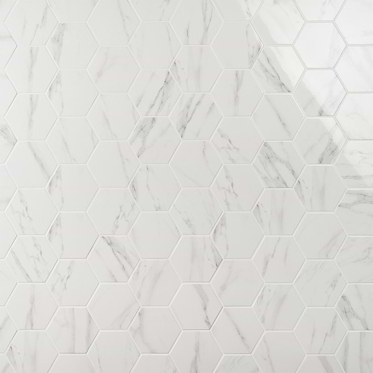 Amalfi Statuario 6” Hexagon Polished Porcelain Tile