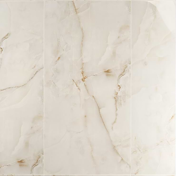 Lumina Onyx Pearl Beige 24x48 Polished Porcelain Tile