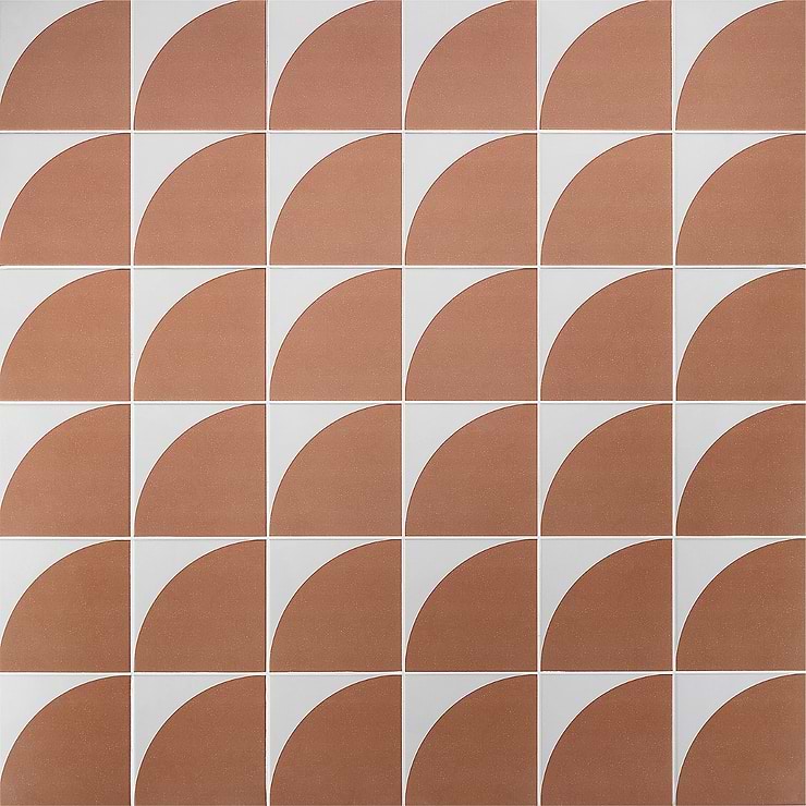 Stacy Garcia Maddox Deco Floor Terracota Orange 8x8 Matte Porcelain Tile