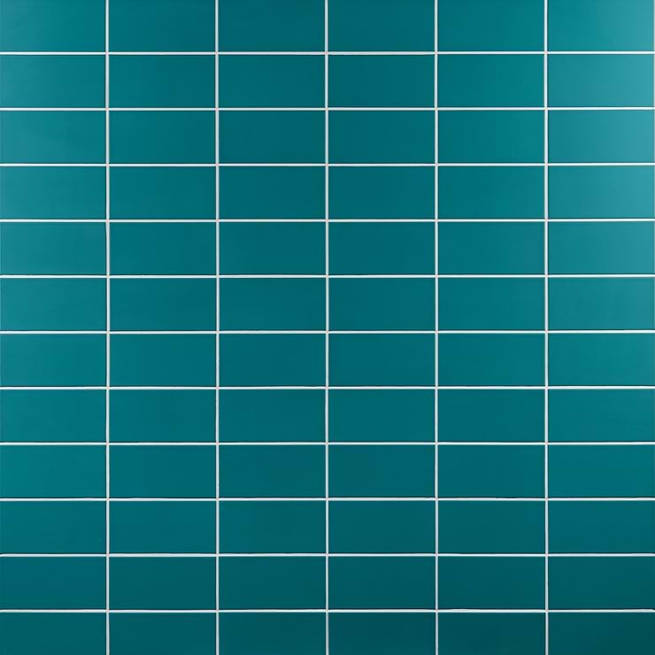 Stacy Garcia Maddox Teal Blue 4x8 Matte Ceramic Subway Wall Tile