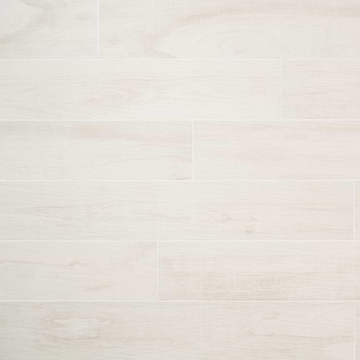 Kenridge White 8x48 Wood Look Matte Porcelain Tile