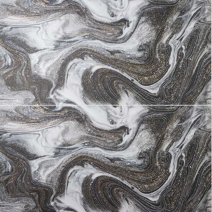 Australis By Paula Purroy White Deco 24x48 Artisan Decor Polished Porcelain Tile