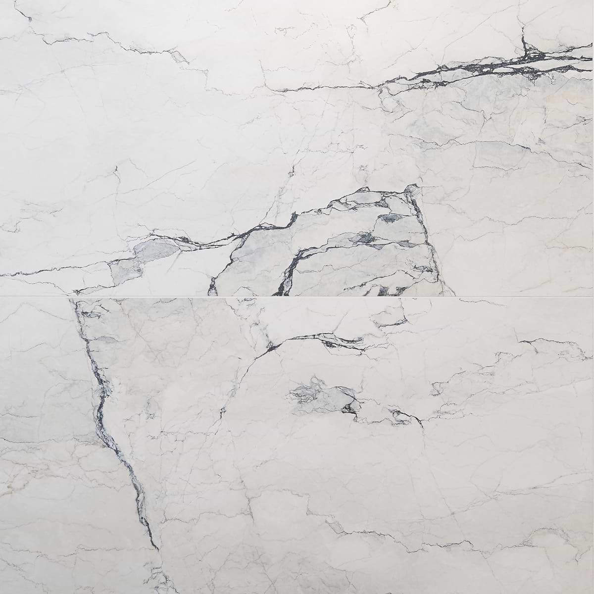 Romani Camouflage White 24x48 Marble Look Satin Porcelain Tile