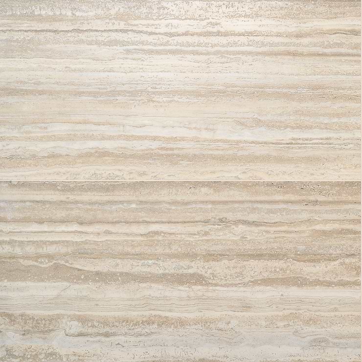 Romani Travertine Hazelnut Beige 24x48 Stone Look Satin Porcelain Tile
