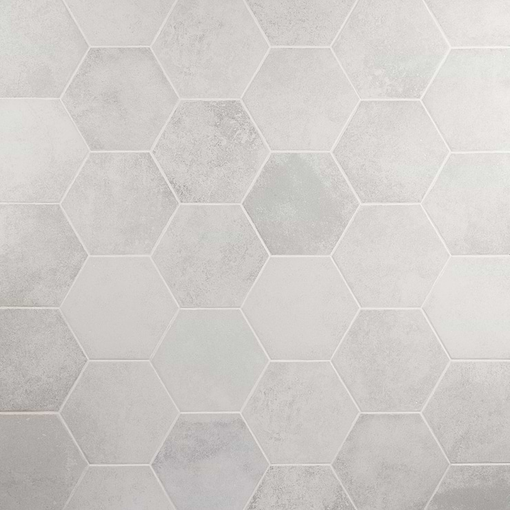 Terra Pompeii Blanco White 8" Hexagon Matte Porcelain Tile