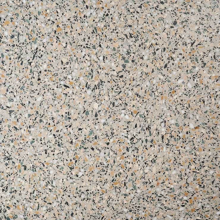 Terrazzo Italy Cava Terra Beige 24x24 Honed Marble Tile