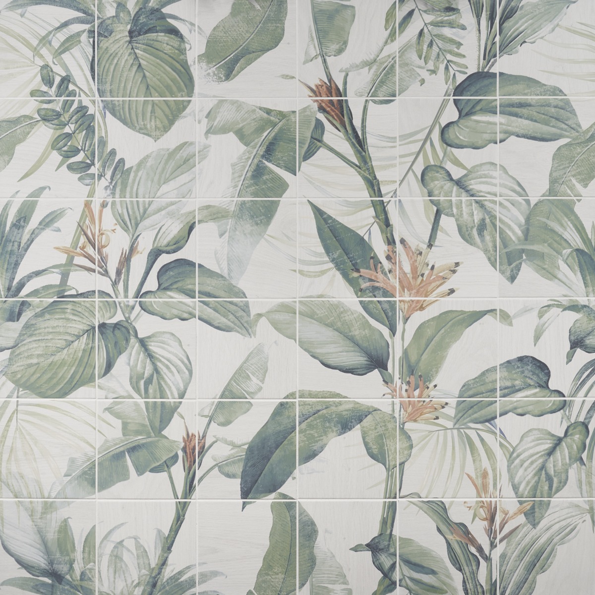 Angela Harris Wilder Spring Leaves Mural 8x8 Matte Porcelain Tile