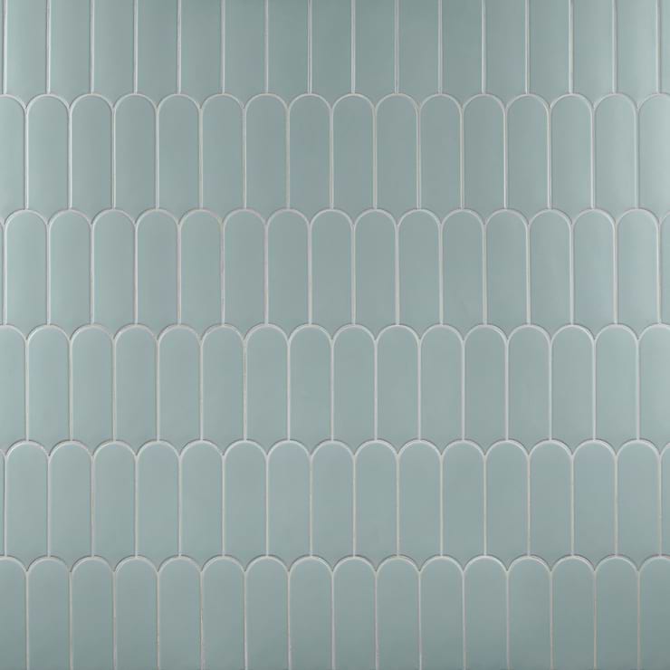 Parry Marine Blue 3x8 Fishscale Matte Ceramic Wall Tile