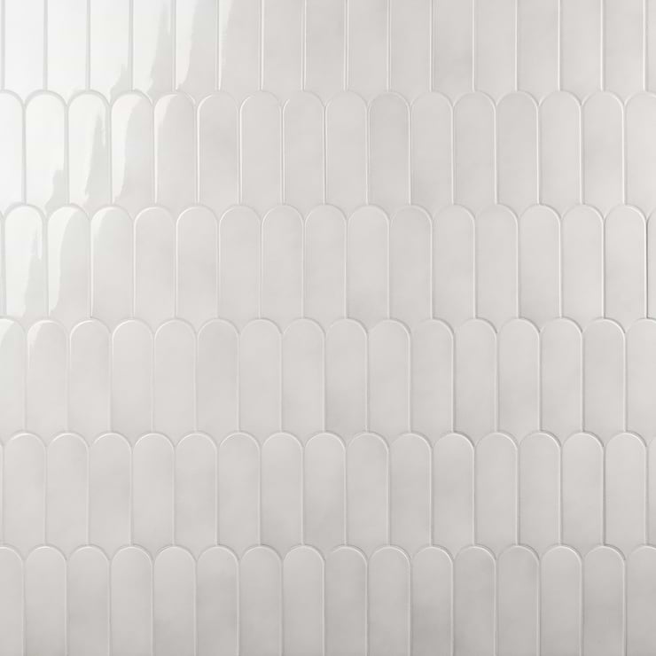 Parry Mist Gray 3x8 Fishscale Glossy Ceramic Wall Tile