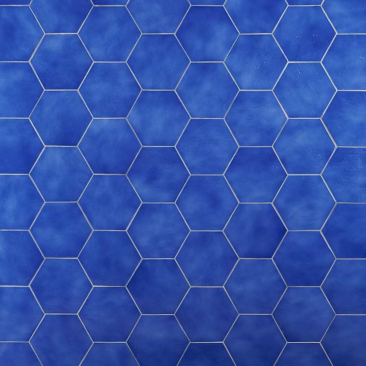 Cavallo Poseidon Blue 7" Hexagon Glossy Porcelain Tile
