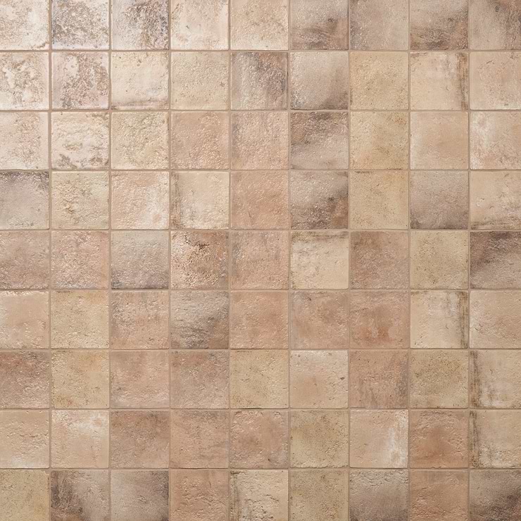 Navari Terra Cream 5x5 Textured Matte Ceramic Tile