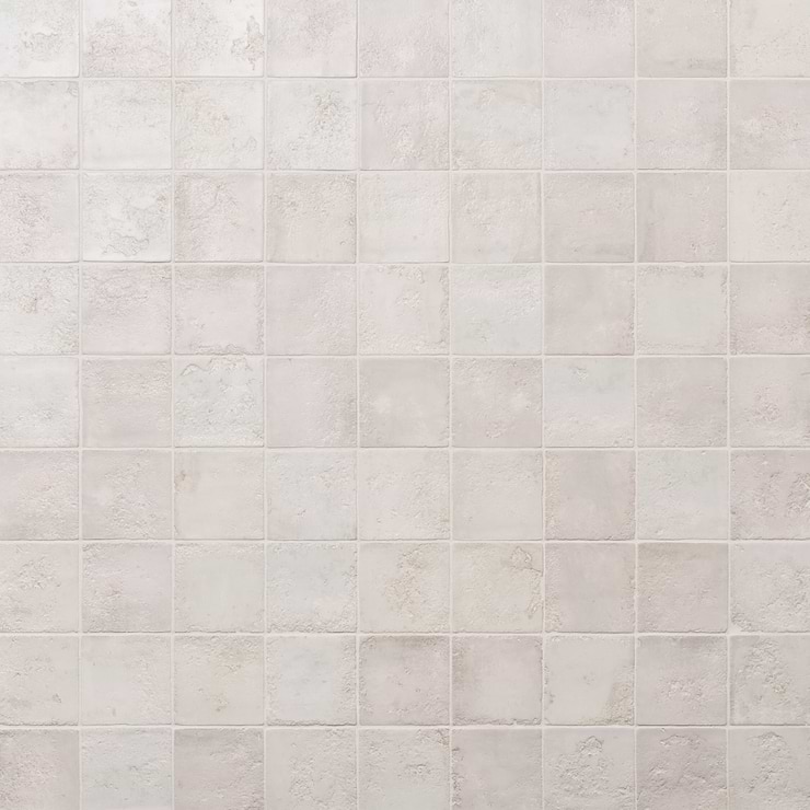 Navari White 5x5 Textured Matte Ceramic Tile
