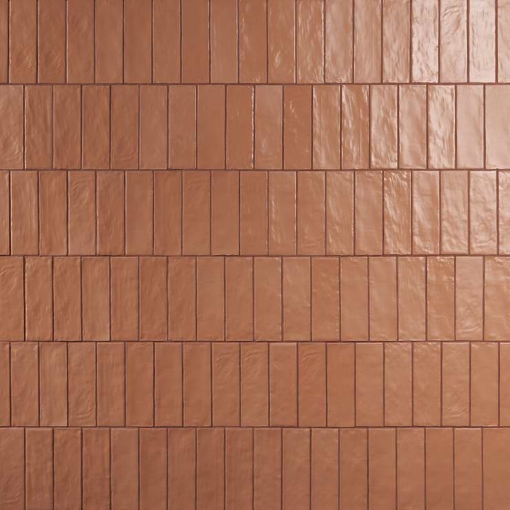 Montauk Terracotta 2x8 Mixed Finish Ceramic Subway Tile