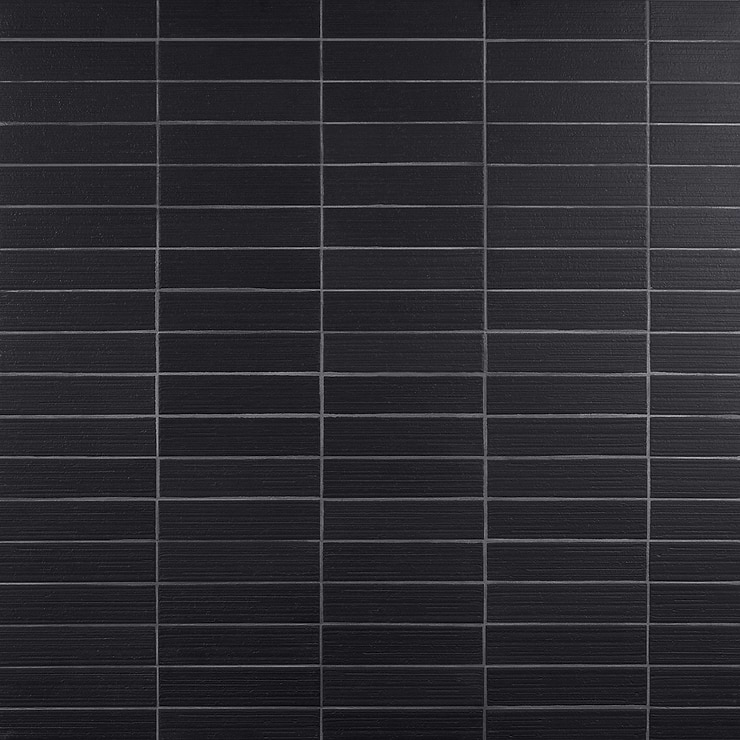 Charlotte Charcoal Black 3x10 Textured Matte Ceramic Subway Tile