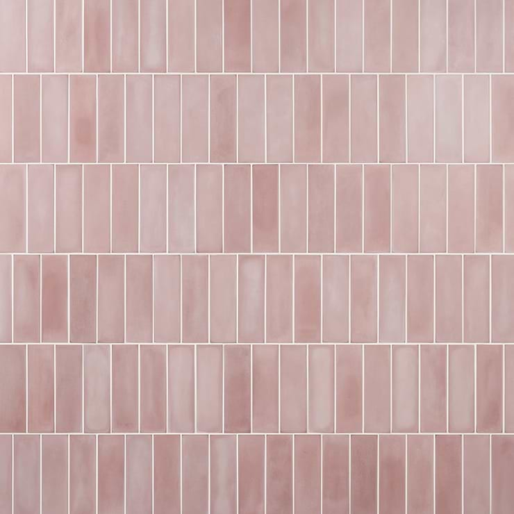 Color One Coral Pink 2x8 Matte Cement Tile