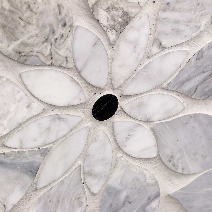 Wildflower  Blue Note Marble Tile 